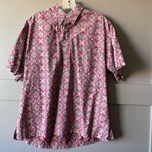 Cooke‎ Street Shirt Mens Large Red Blue Floral Pattern Button Up Hawaii Vintage